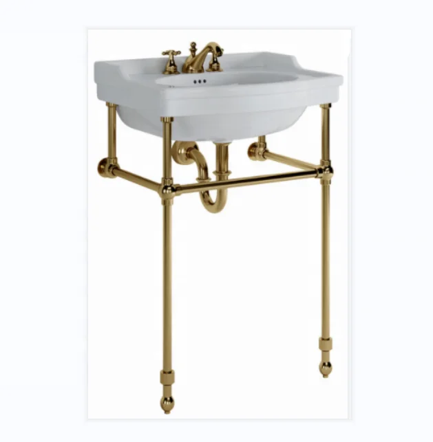 24" Console Sink With Chrome Legs Polished Stainless Steel Leg Systems Washstand Polished Gold Stainless Steel Vanity Base