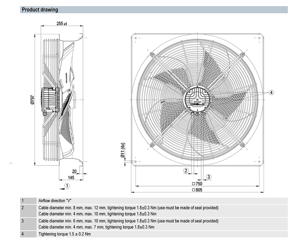 Air Handling Unit, W3G630-NP04-H1, Axial, 630mm, HVAC - detail 4