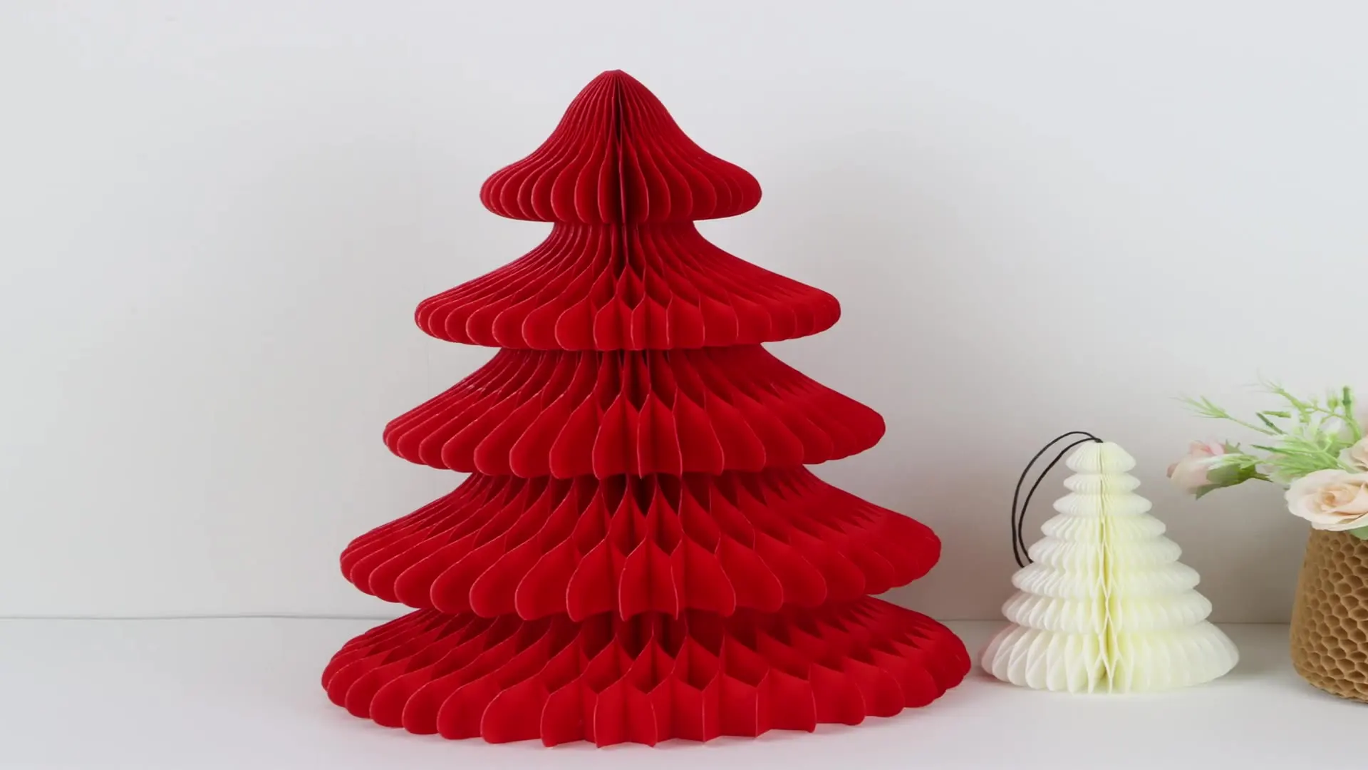 Christmas Decoration Tree Bell Shape Paper Craft Honeycomb Paper  Tree Designs