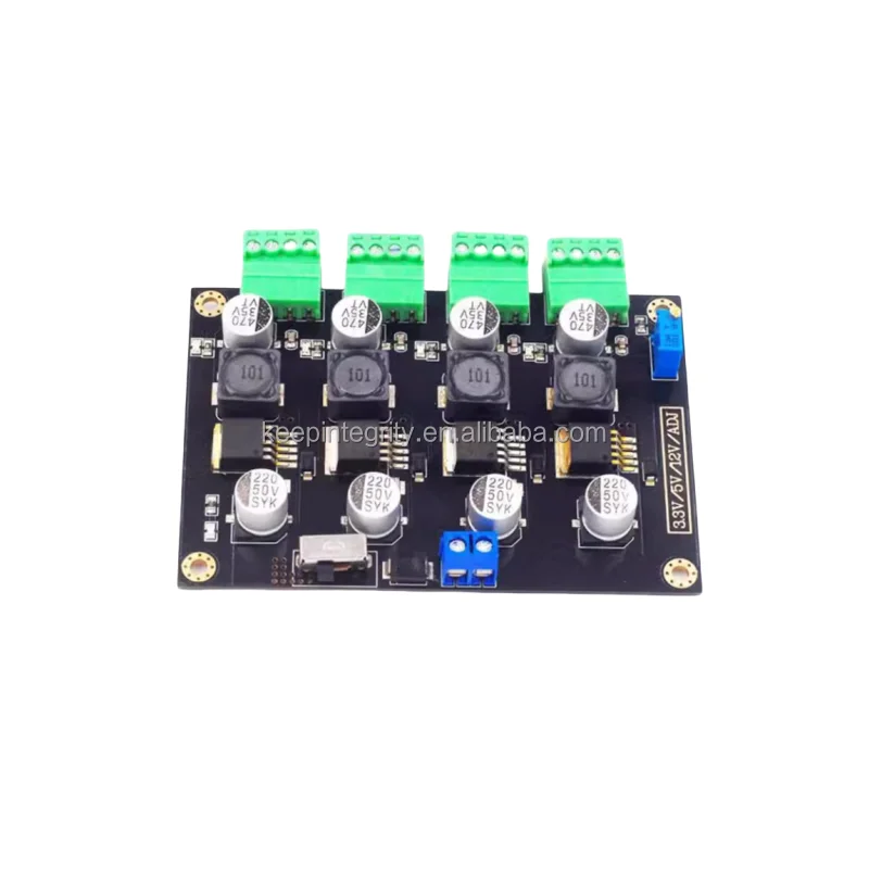 Multi-Channel DC Power Supply Module - 3.3V/5V/12V/Adjustable Output With LM2596 Chips