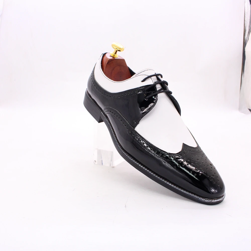2021 Stylish Patent Leather Derby Shoes Men's Formal Wear
