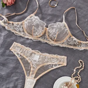 New Arrival Women's Sexy Lingerie Set Hot Sales Mature Love Styles Embroidery Underwear