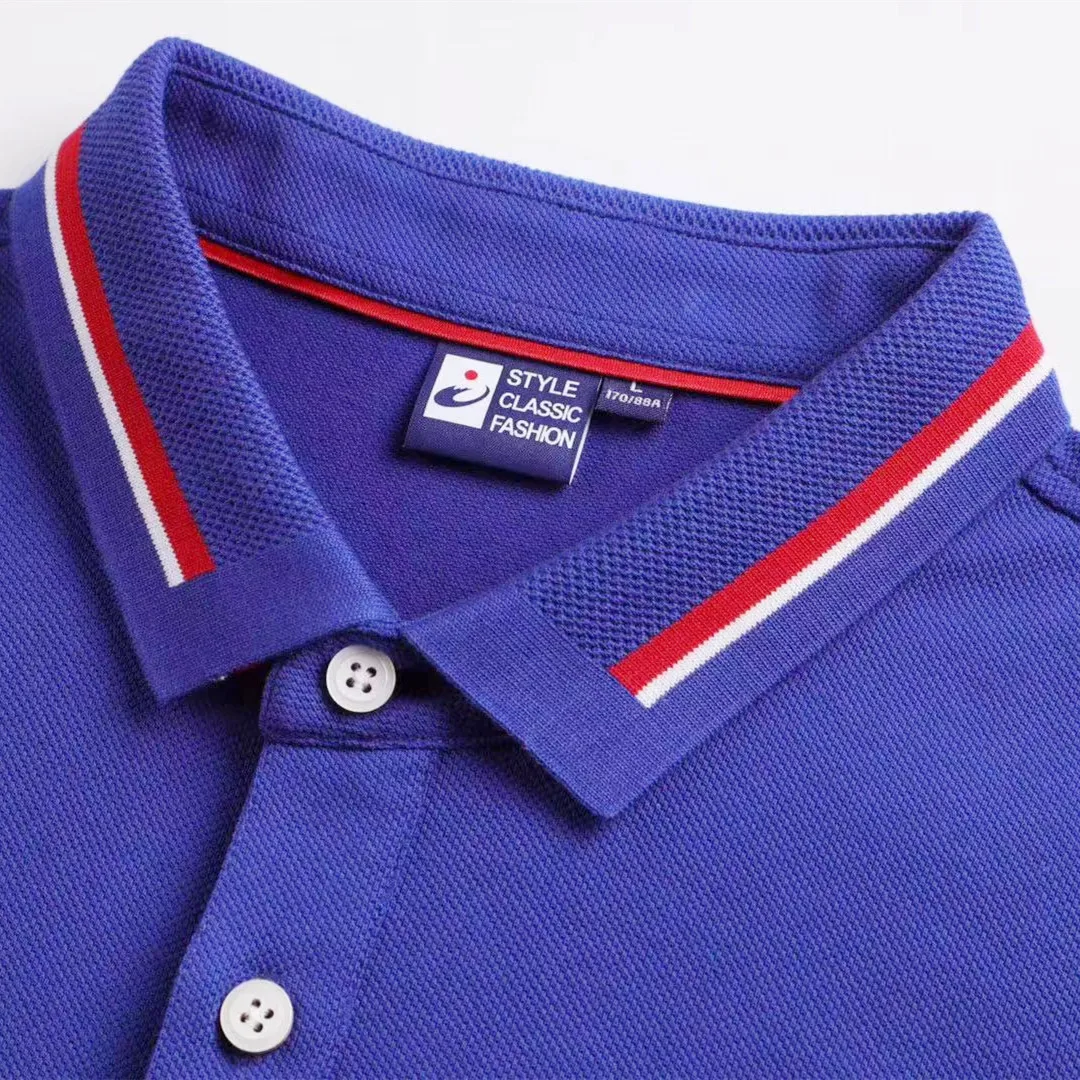 High Quality 100% Cotton Oem/odm Polo Shirts Flat Weave Collar Jacquard ...