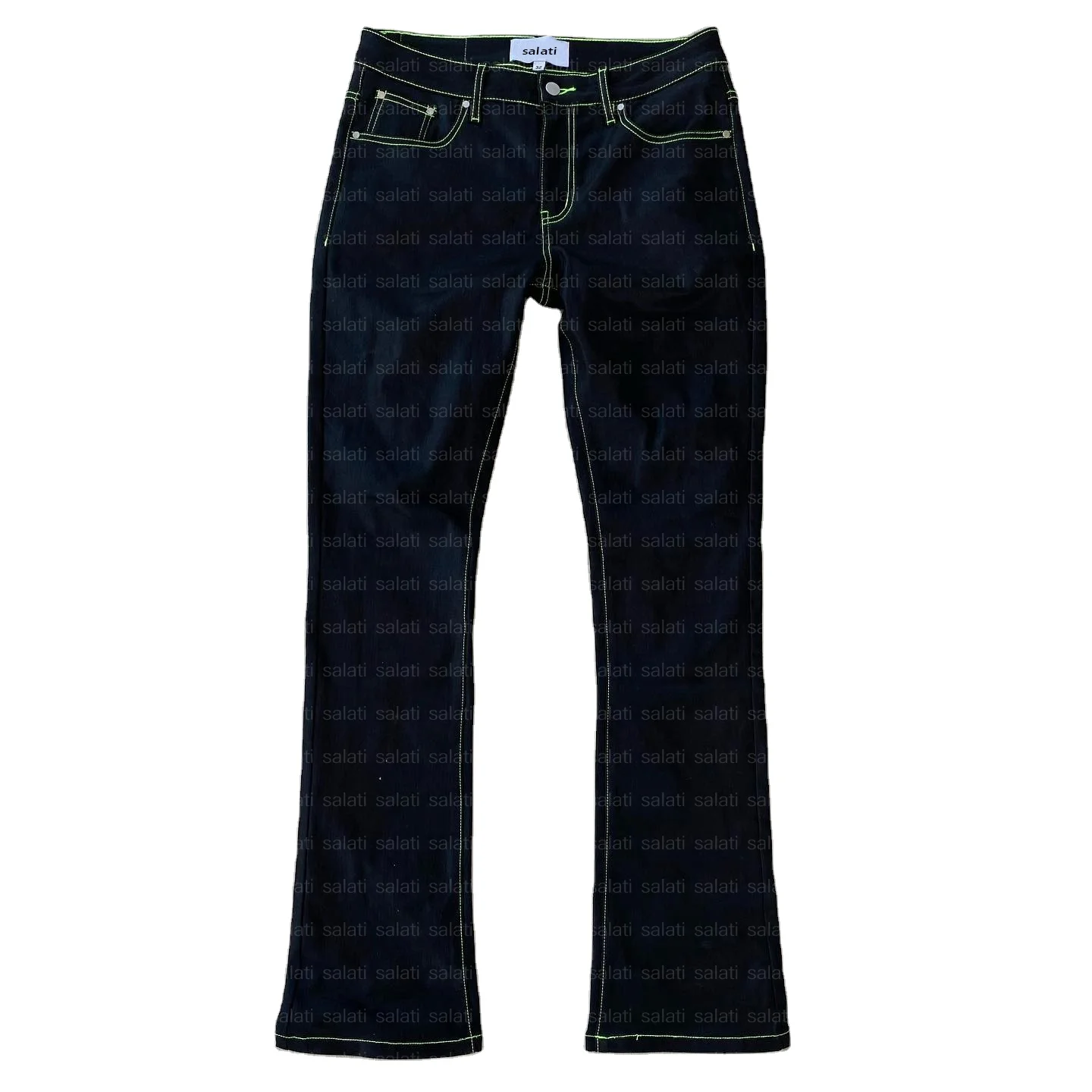 For High Waist Light Button Printed Skinny Heavy Cotton Stretch Hip Hop Streetwear Denim Trousers Stacked Jeans Pants Men gallery 4