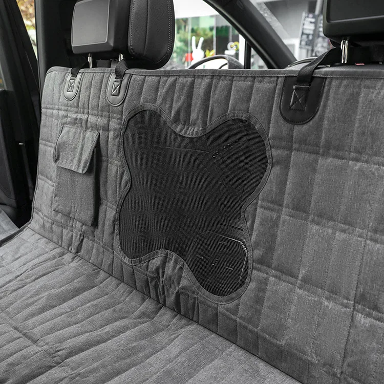 600D Heavy Dog Car Seat Cover for Back Seat Waterproof Scratch Proof Nonslip Dog Hammock Pet Back Seat Covers for Cars details