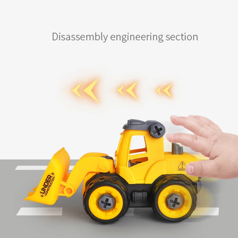 New Design Puzzle DIY Detachable Engineering Vehicle Fire Truck Children's Toys Car Sliding Excavator