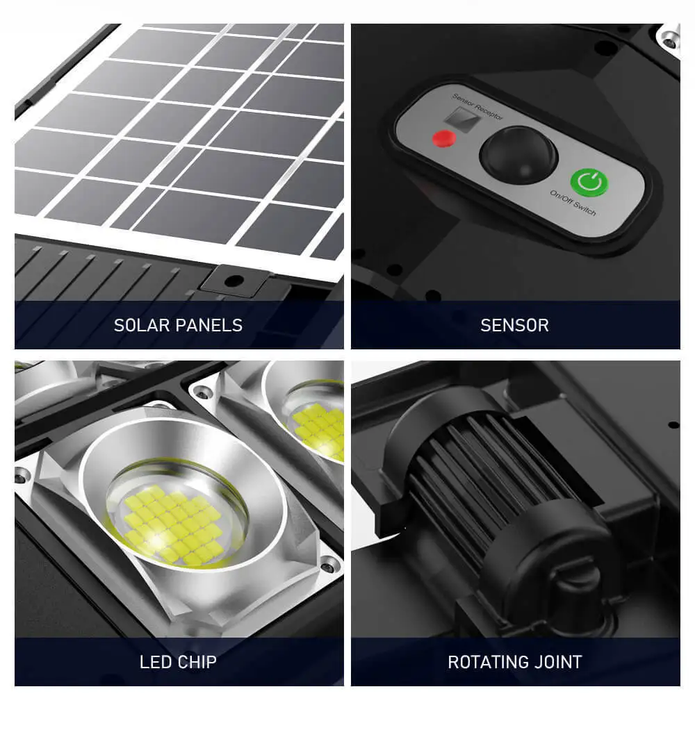 Solar Powered Strong Light Street Lamp for Outdoor Courtyard Lighting