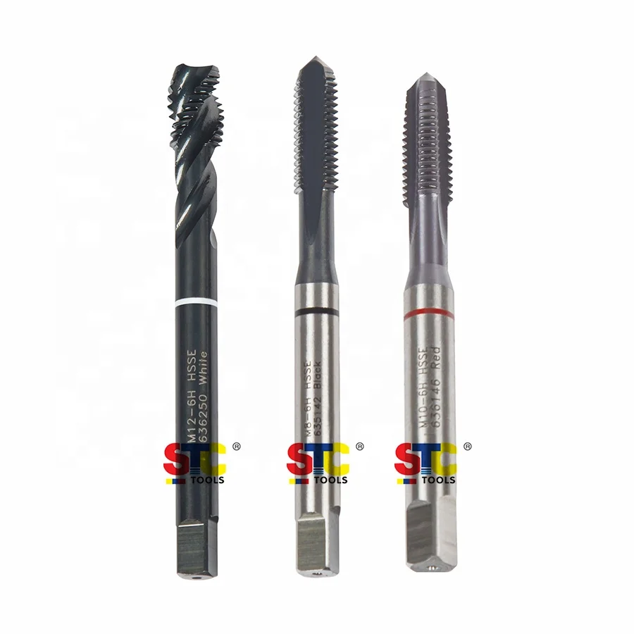HSS-E HSS-PM High Performance Thread Tapping Coated Spiral Point Spiral Flute Machine Tap