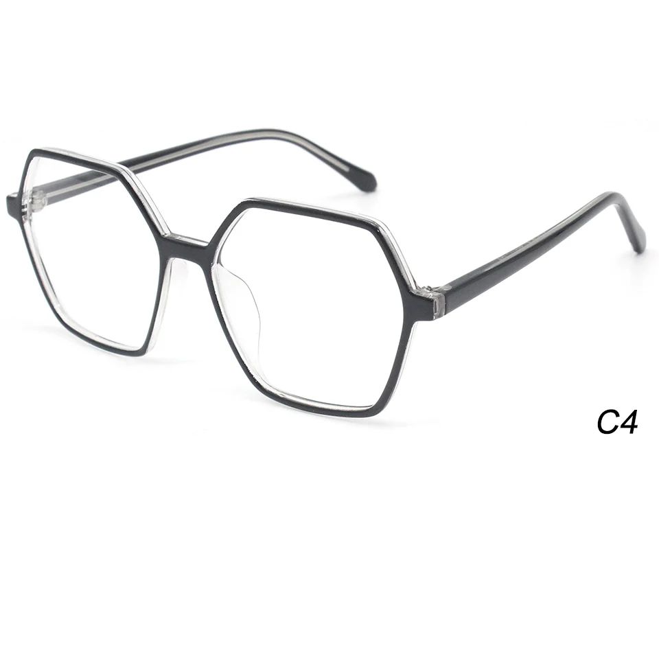 Simple and Fashion Polygon Design CP Injection Eyeglasses Frames Factory Wholesale Optical Frames