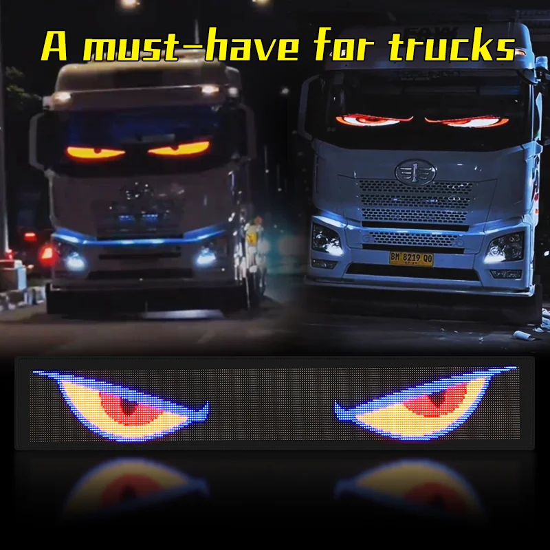 Internet Celebrity Devil Eye LED Screen Car Eye Light Truck Dynamic LED Light Smart Car Sticker Programmable LED Flexible Sign