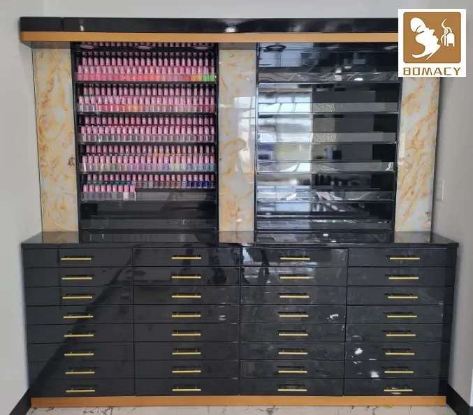 Makeup Cabinet Hair Color Tube Storage Salon Wood Cosmetic Store Klar Art Practice Display Stand Nail Polish Racks Wall Mount