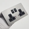 Switched double 3 pin universal socket with neon