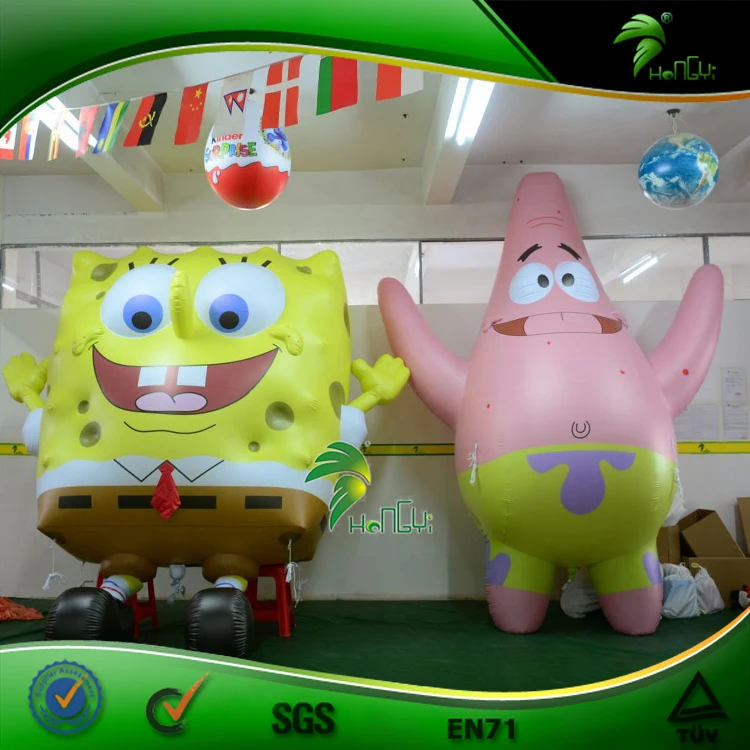 Custom Movie Character Spongebob Parade Balloon Inflatable Air Mascot Mega Inflatable Helium Balloon