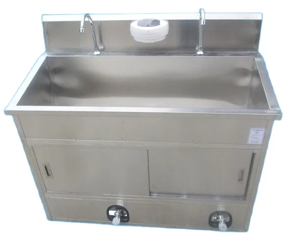 MT Medical WB-L4 Operating Theatre Food Operated Hospital Pedal Operated Hand Wash Sink  Low Back 4 Seat Surgical Hand Wash Sink