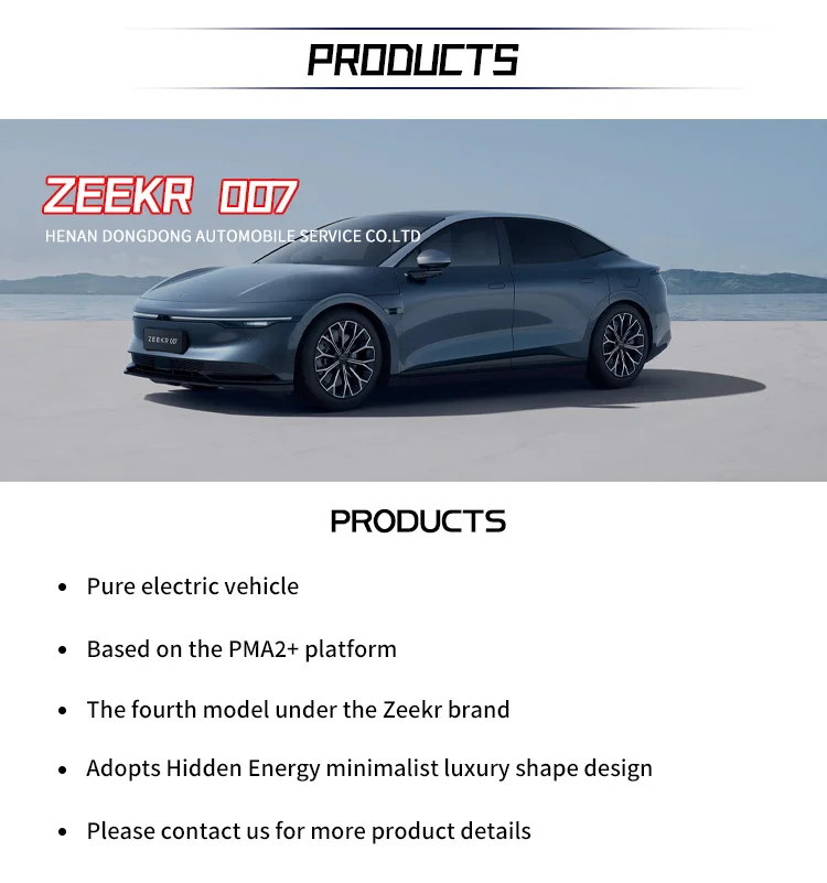 2024 Geely Zeekr 007 Ev Car New Energy Vehicles 4 Door 5 Seat Rwd Zeekr ...