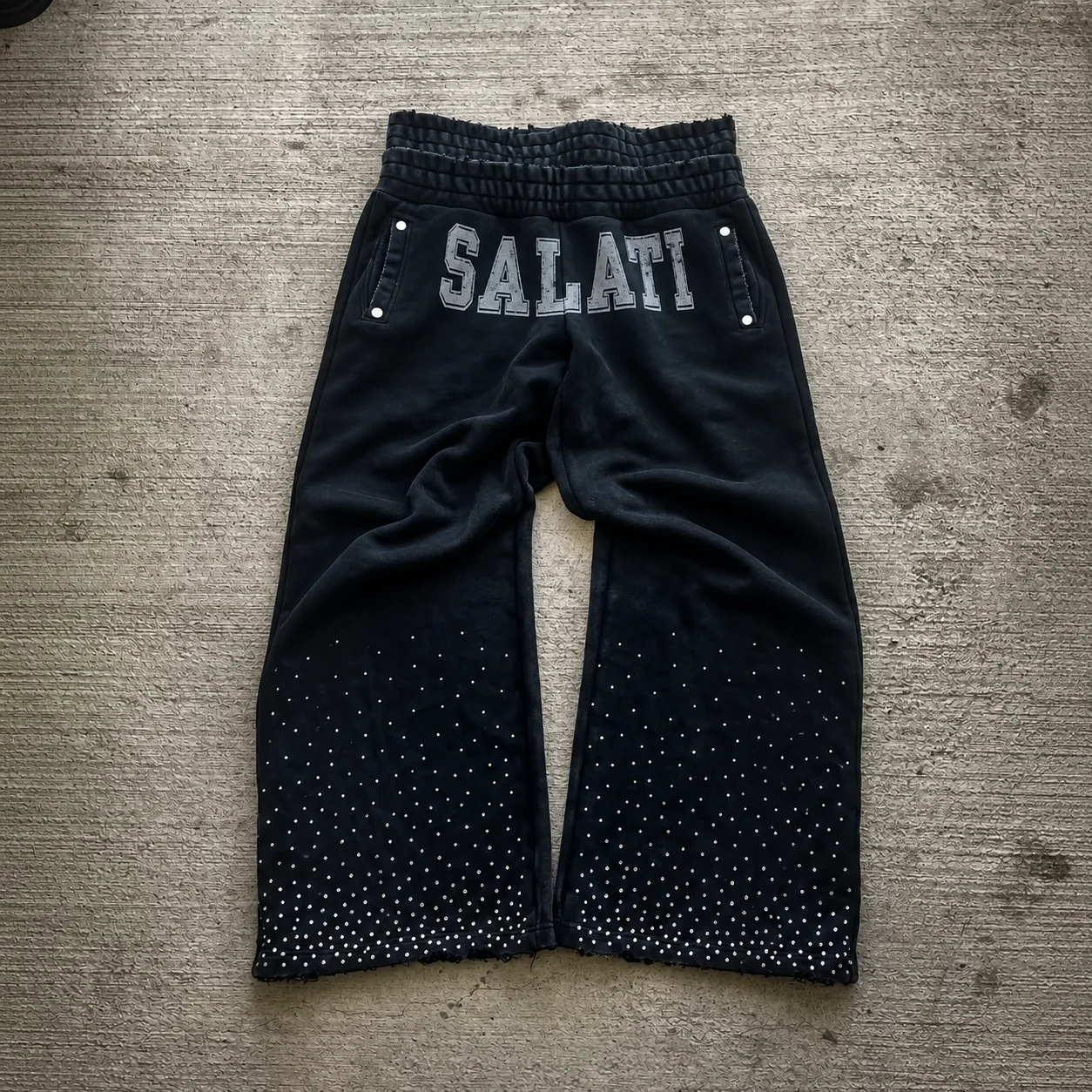 OEM Custom Embroidery High Double Waist Sweatpants Oversized Baggy Sweatpants Plaid Patchwork Jogger Side Stripes Hip Hop Pants