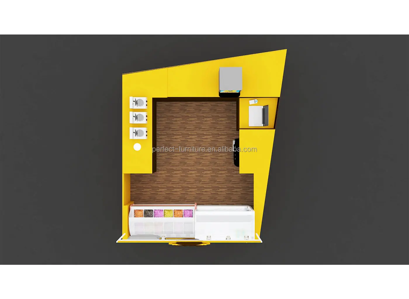 Customized Waffles Kiosk Design Custom Crepe Food Retail Booth
