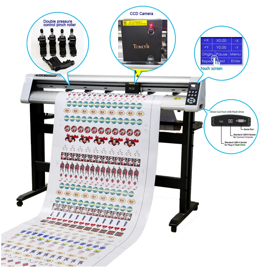High Quality Teneth T48A Cutting Plotter Countour Cutting Plotter Machine With Signmaster Software