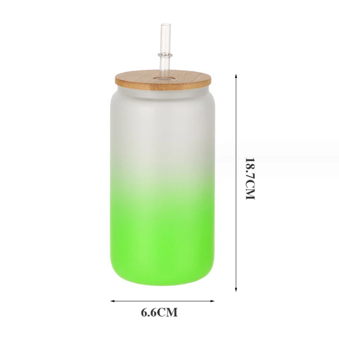 20oz thermal sublimation gradient frosted glass clear bottle glass water beer water glass bottle-27