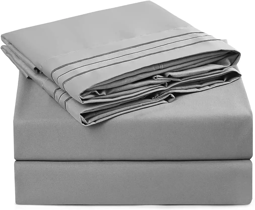 4pcs 100 Cotton Home Textiles Bedding Set Flat Fitted Sheet Bedsheet With 2 Pillow Case For