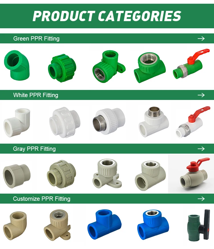 Ifan Din Standard Ppr Fittings Pn25 20-110mm Green Thread Elbow Ppr ...