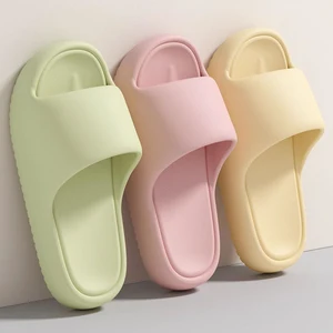 Candy Colors Open Toe Indoor Summer for Slippers Trendy Soft EVA Waterproof Comfortable Anti-Slip for Home Use for Couples