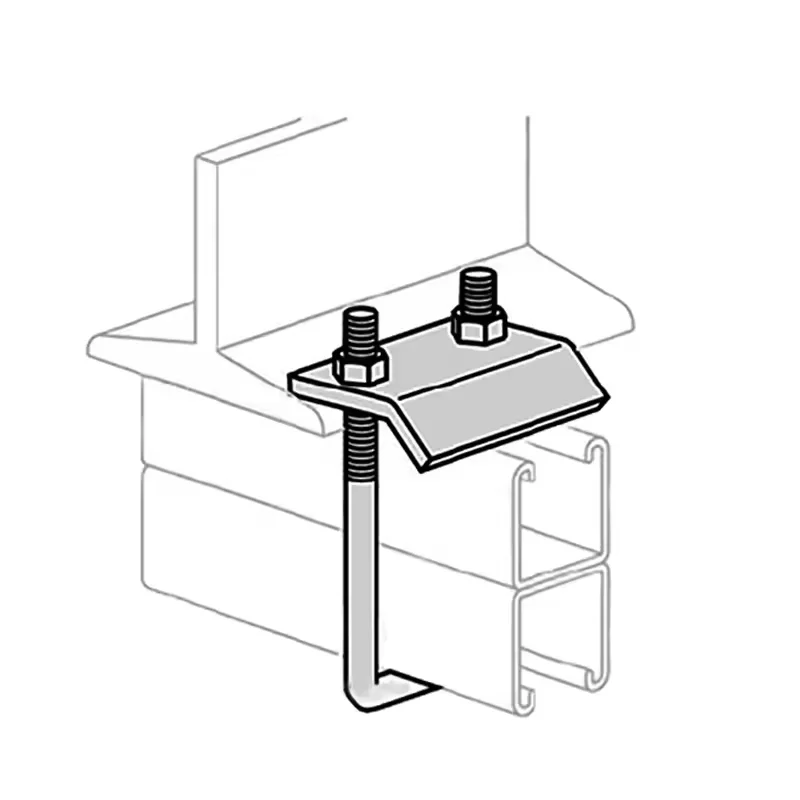 Zinc Plated U Bolt Beam Clamp Strut Channel Fitting Steel Unistrut Beam