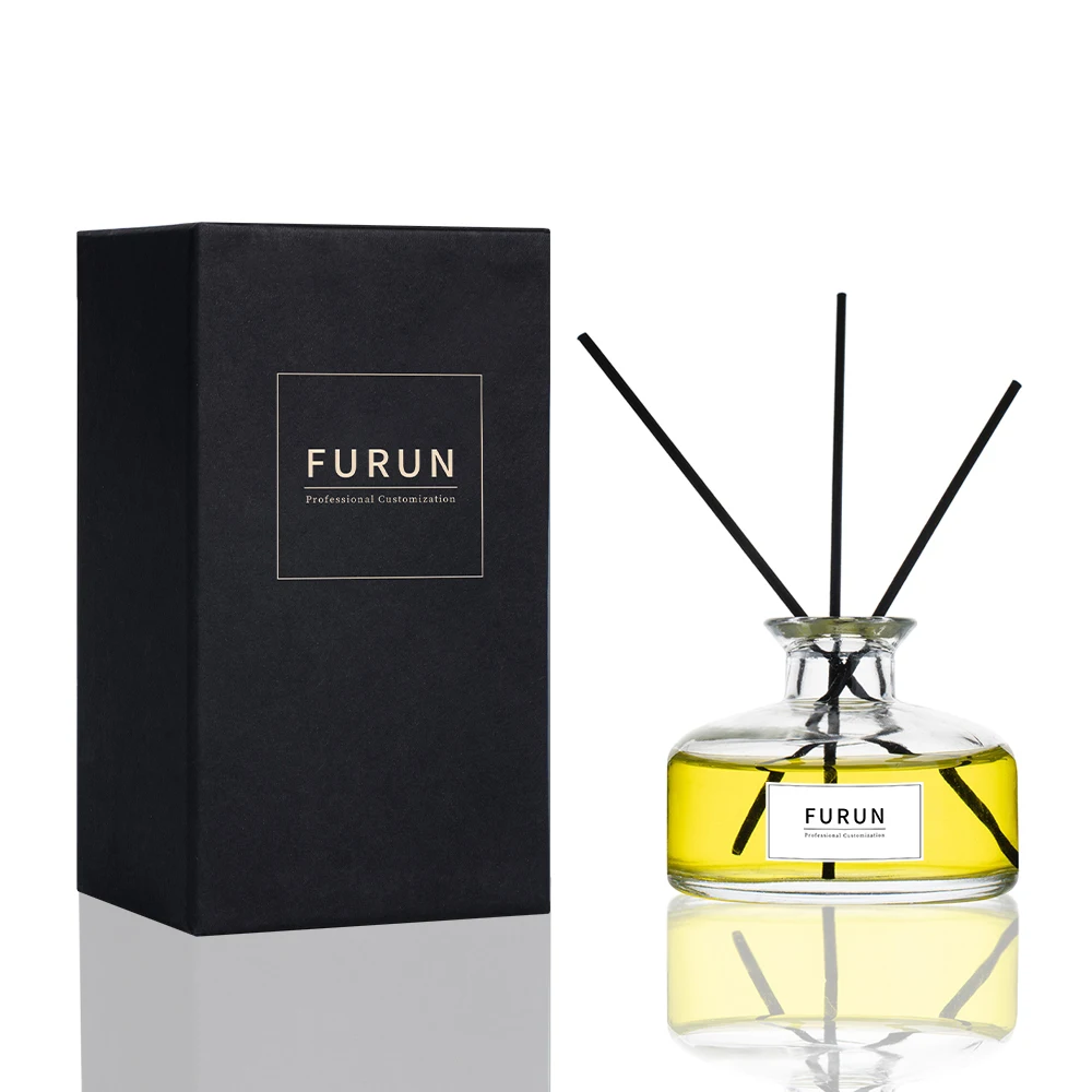 Black Clear Reed Diffuser Bottle Round Flat Empty 200ml 350ml Aroma Diffuser Bottle Fragrance and Package