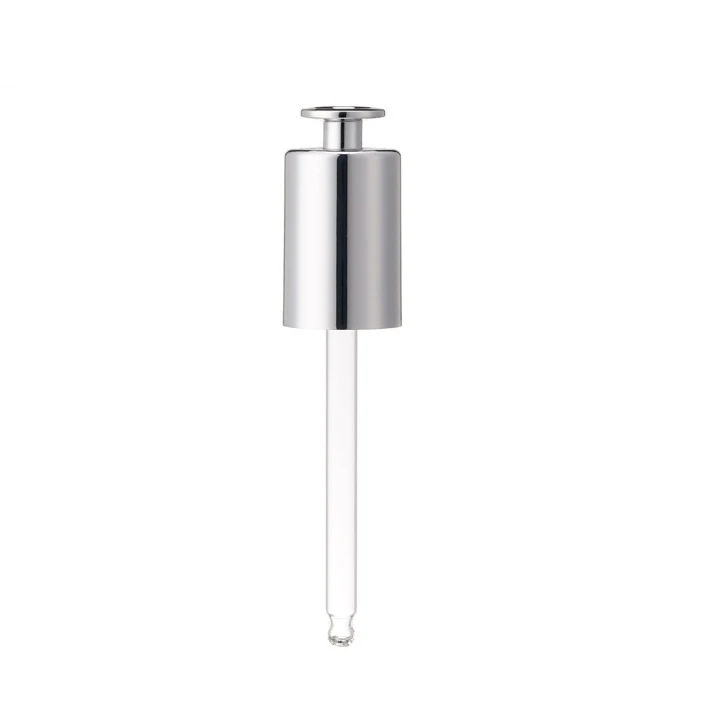 Wholesale 18mm Press Button Dropper Push Dropper With Glass Pipette Silver Gold Bottle Dropper