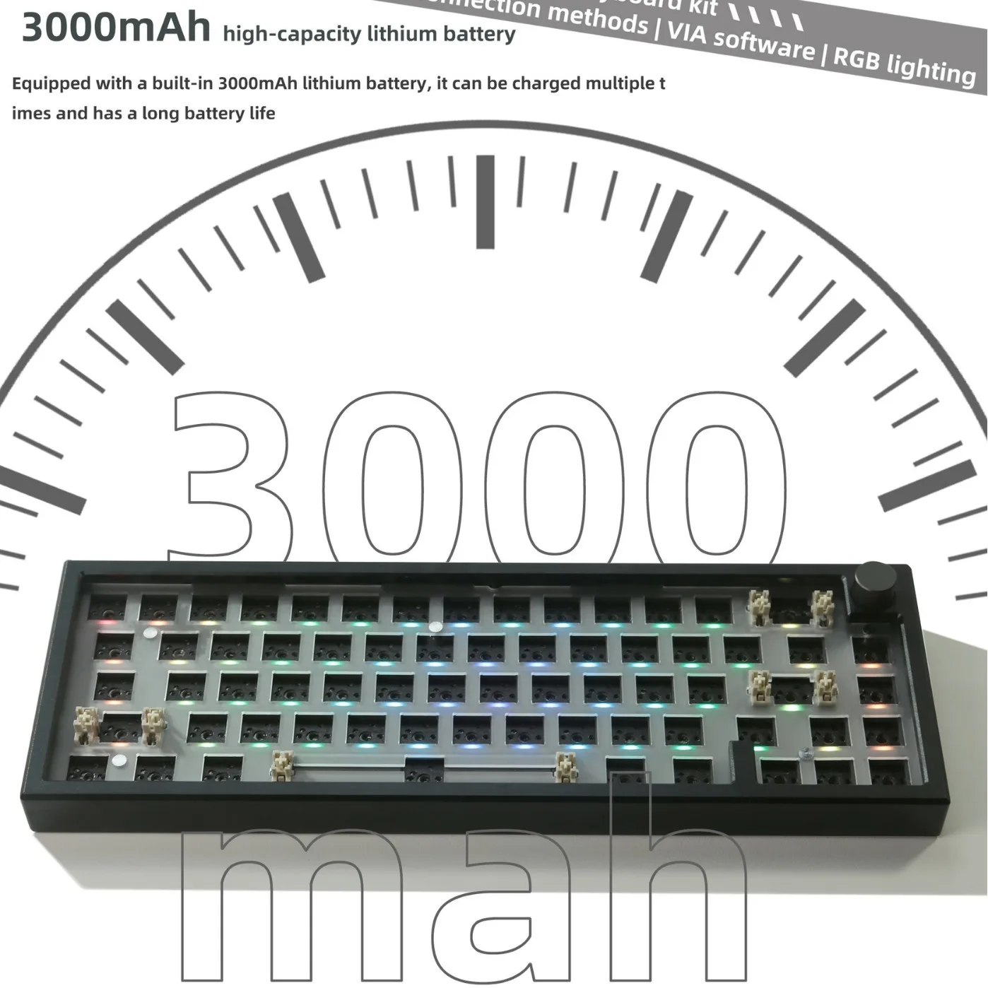 miya ZUOYA LMK66 RGB Mechanical Gaming Keyboard Kit - Hot Swappable