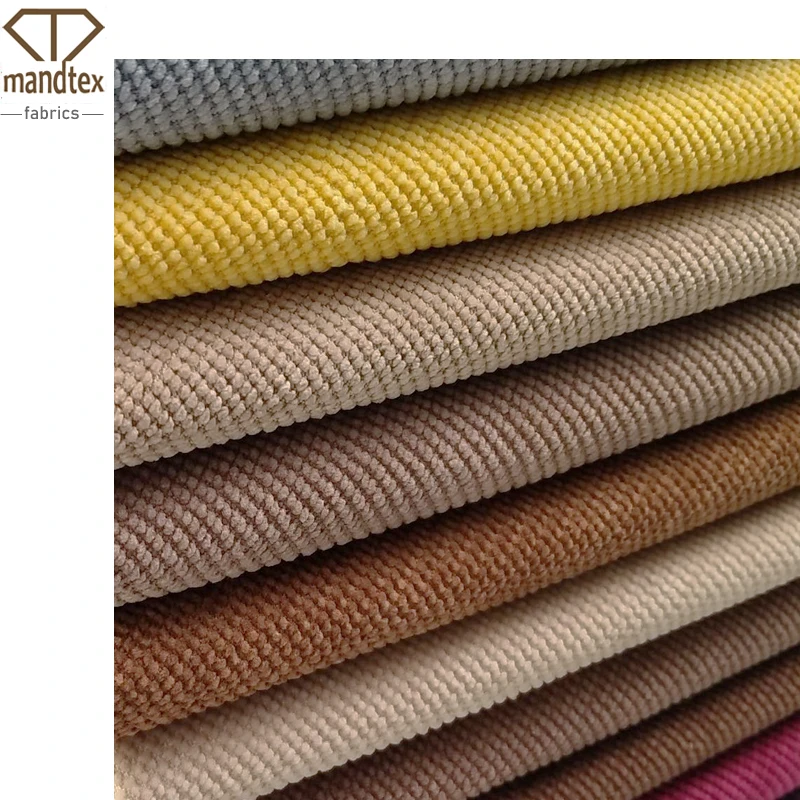 Mand textile ready stock micro polyester dobby woven yarn dyed comfortable dot velvet corduroy fabric for throw pillow by rolls