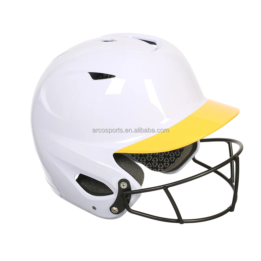 yellow softball helmet