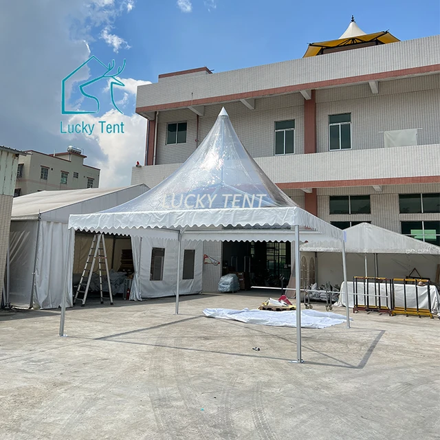 Outdoor Used Party Banquet Marquee Quick Set Up Clear Roof Pavilion Transparent Pagoda Tent for Wedding Events