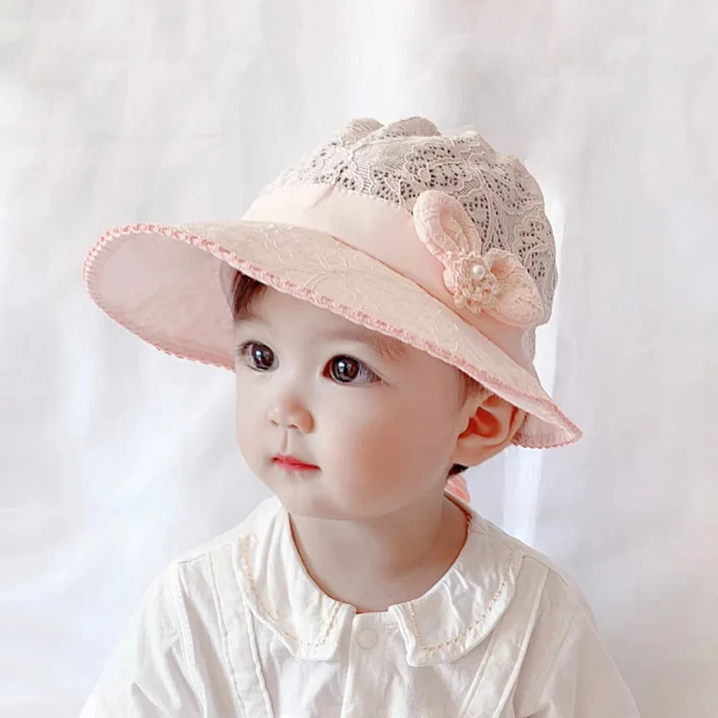 Высококачественная летняя хлопковая кружевная шляпа для девочек
