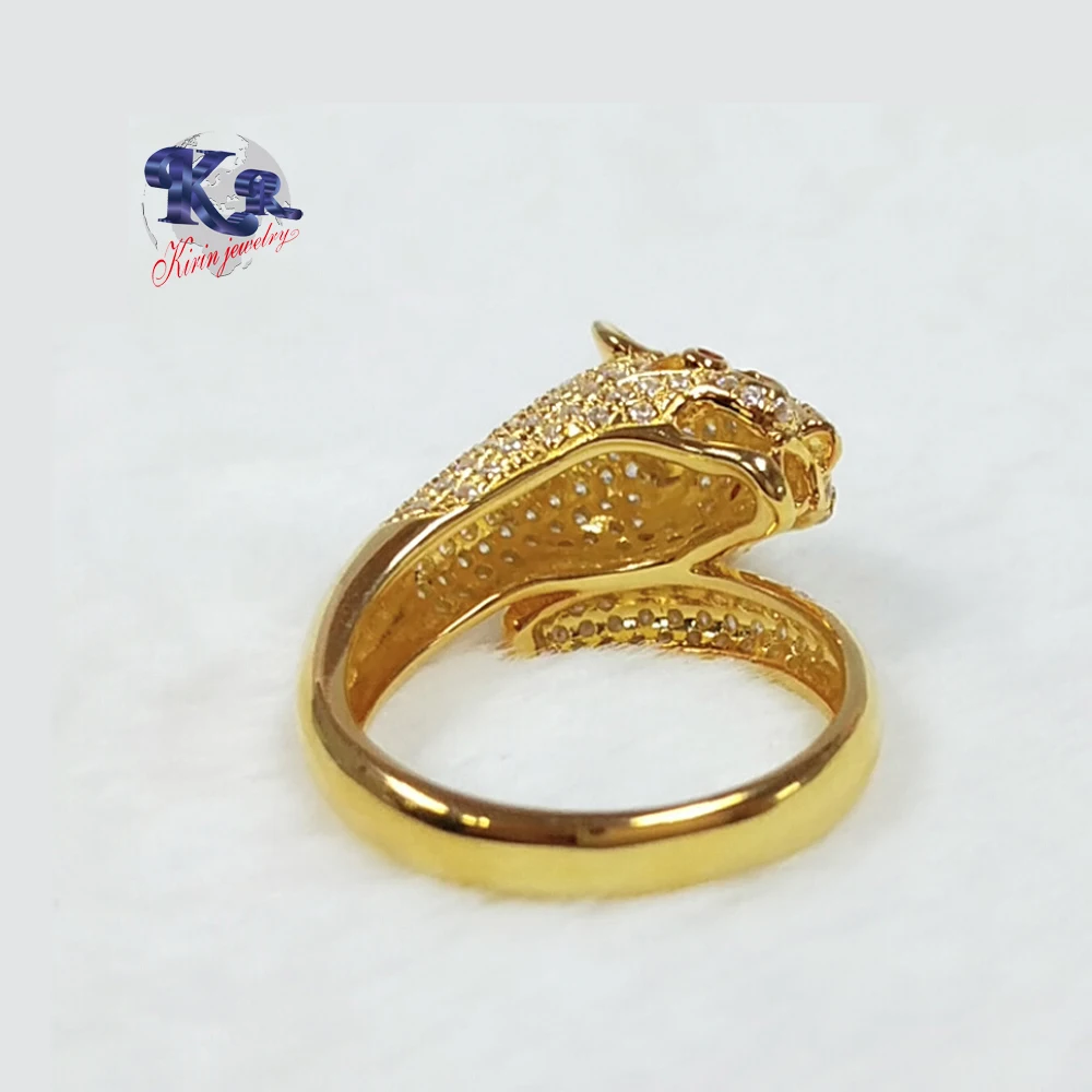 2021 trendy animal leopard ring animal gold plated ring 925 sterling silver jewelry for women custom 18K gold wedding rings