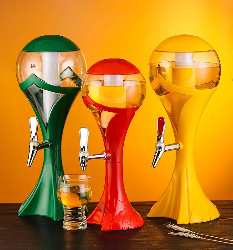 Spherical Cold Beer Keg Dispenser 3l With Ice Container And Colorful