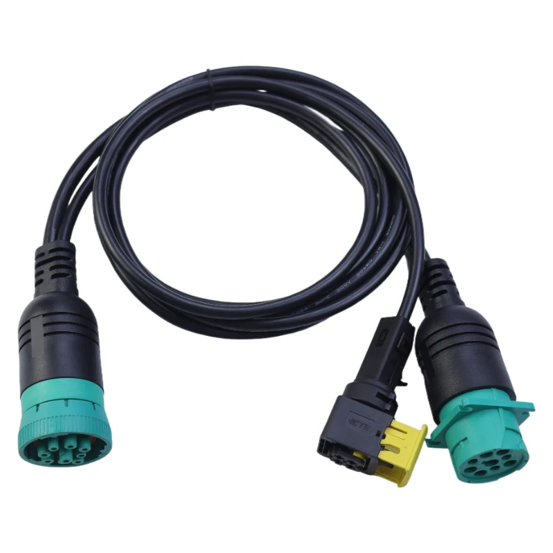 Custom J1939 9-PIN Male to Female Splitter Cable with 4-PIN HDSCS Connector Automobile Wiring Harness