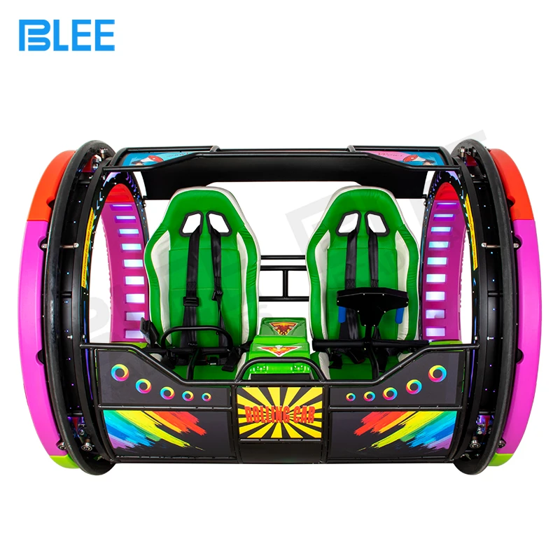 Amusement Park Ride Swing 360 Rolling Car Simulator for Adult Fun 360 Degree Rotation Happy Rolling Car With Led Light