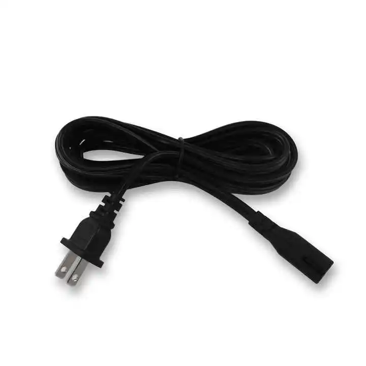 Flat Usa Nema 1-15P Iec 60320 2Pin American Extension 2 Prong Nema-1-15P to Iec320-C7 Plug C7 Polarized Power Cord