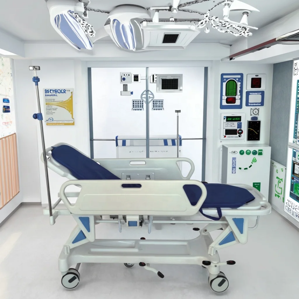 Sample Available - Advanced 360 Degree Maneuverable Surgical Operating Bed One-Pedal Central Braking System 6