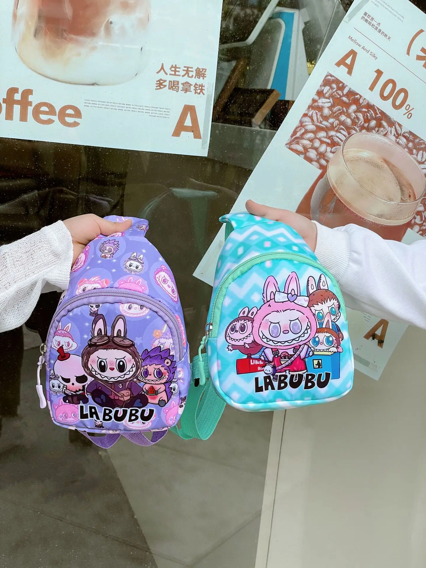 Custom Design Labubu Monster Sling Mini Chest Crossbody Bag Adjustable Shoulder Strap Water Resistant Lightweight Messenger Bag