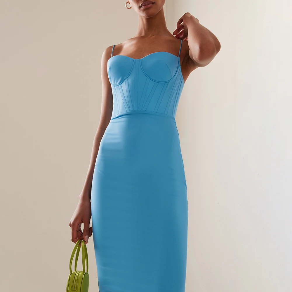 princess polly baby blue dress Bd2350 Backless Spaghetti Strap Bodycon Dress for Women