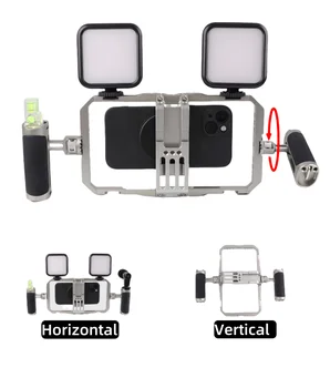 Universal Multi-functional Portable Hand-held Anti-shake Stable Aluminium Alloy Mobile Phone Holder Video Rig Cage Frame product image