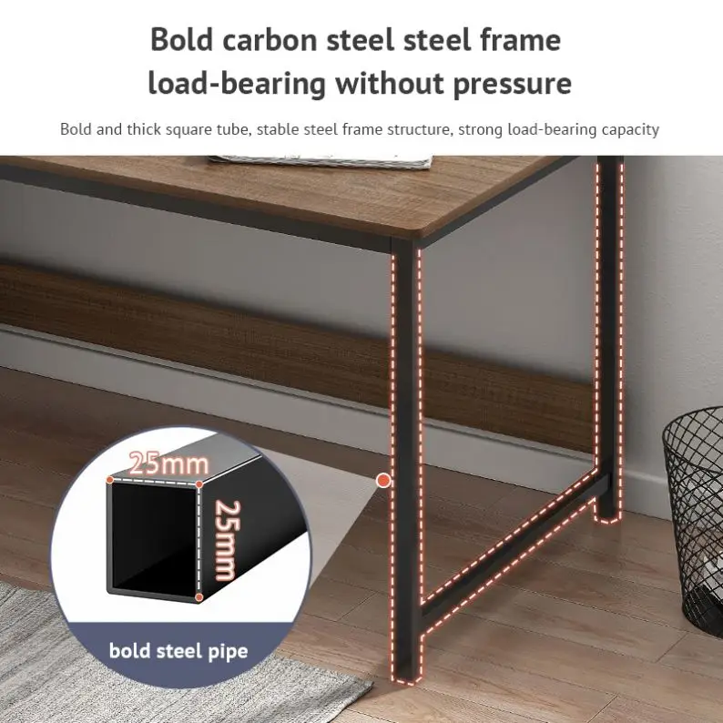 Light Luxury Desktop Computer Desk Rock Slab Desk Italian Simple Iron Frame Computer Desk in Home Study