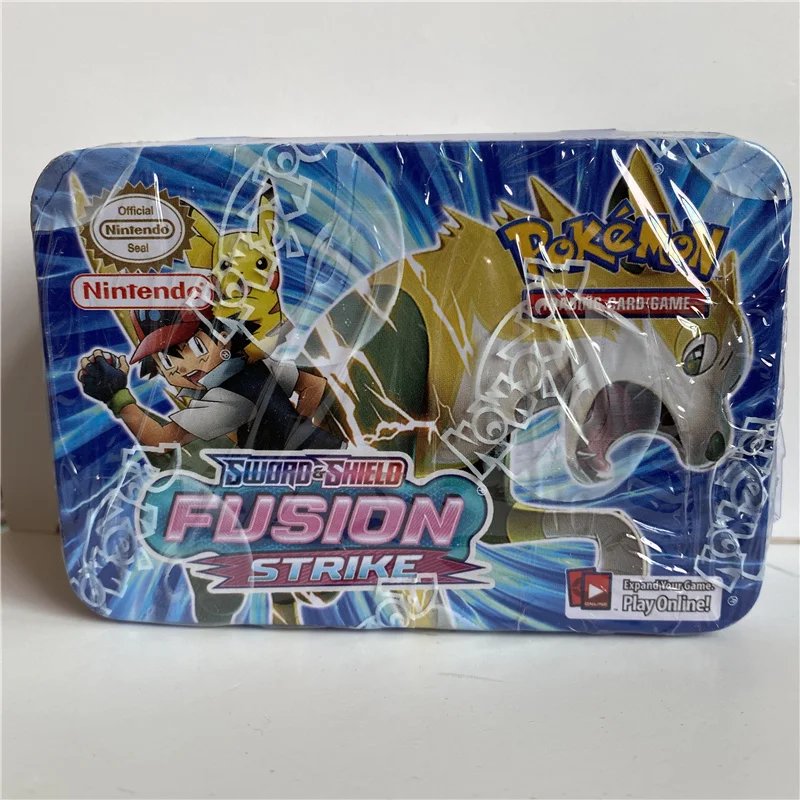 42 шт./компл. железный металлический ящик тыкать Мон Такара Томи боевые игрушки Пикачу игры аниме банковские карты Монс железная коробка для