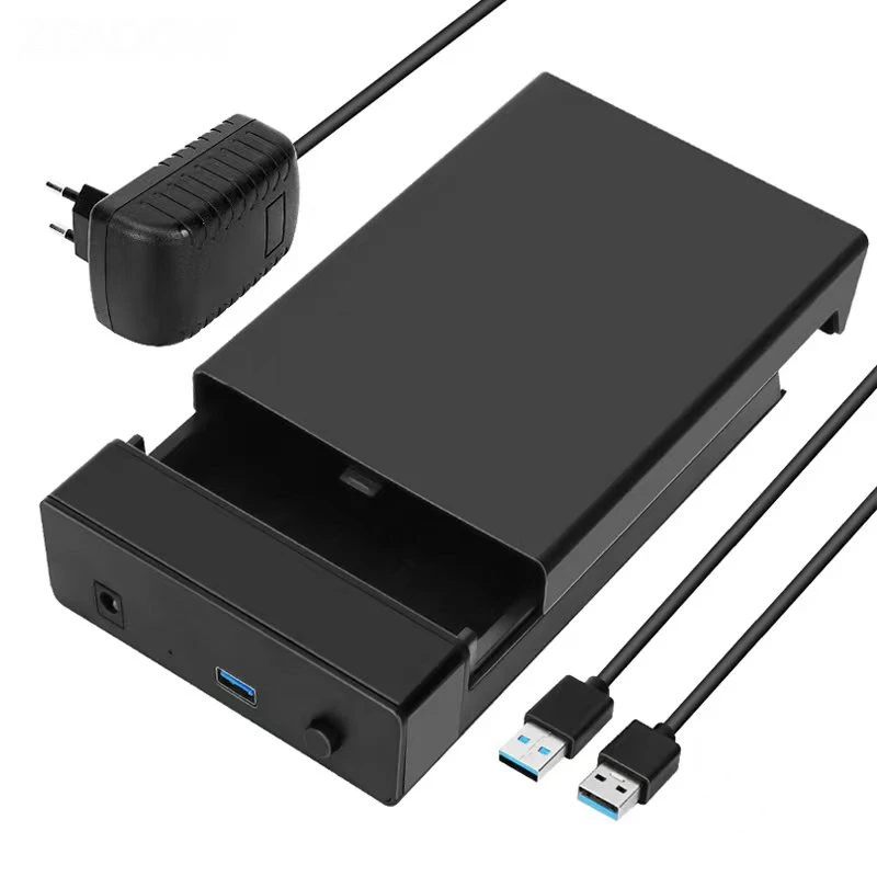 Boîtier Disque Dur Externe Portable pour 3.5 Pouces Adaptateur Secteur  Intégré 12 W Boîtier de Disque USB 3.0 vers SATA III Pour Disque Dur SSD  2,5 3,5 Jusqu'à 16 To Sans Outil