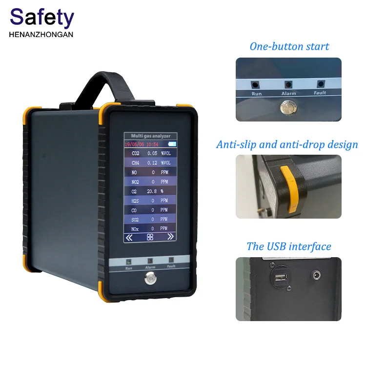 S360 Portable Gas Analyzer with Cooling Probe High Temperature and Humidity Measurement Function