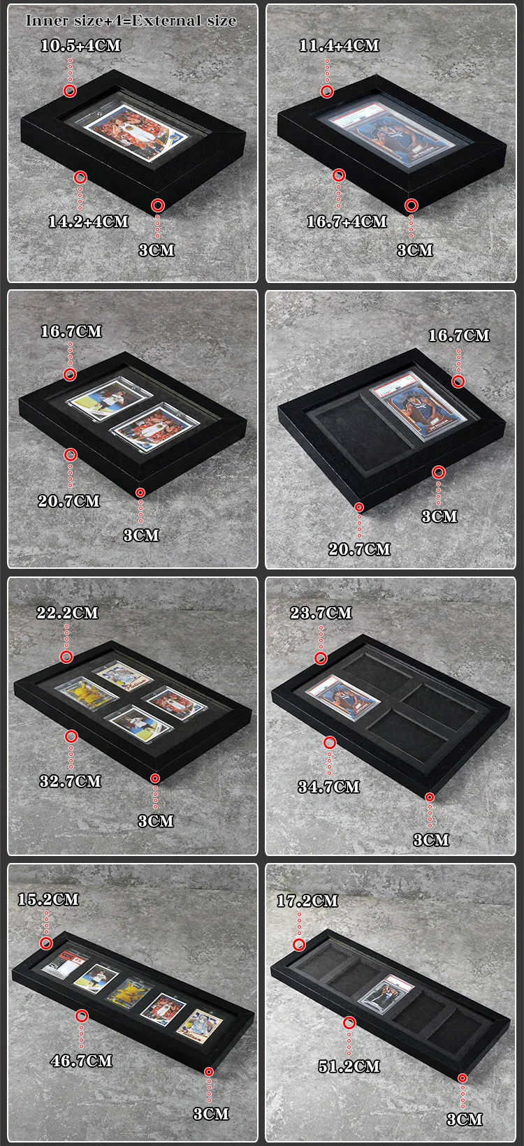 Factory Price Custom Psa Graded Sports Card Slab Frame Psa/bgs/cgc Grading Cards Display Frame