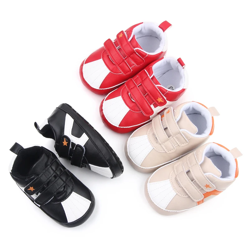 New casual color five-pointed star decoration baby shell head soft soled toddler shoes