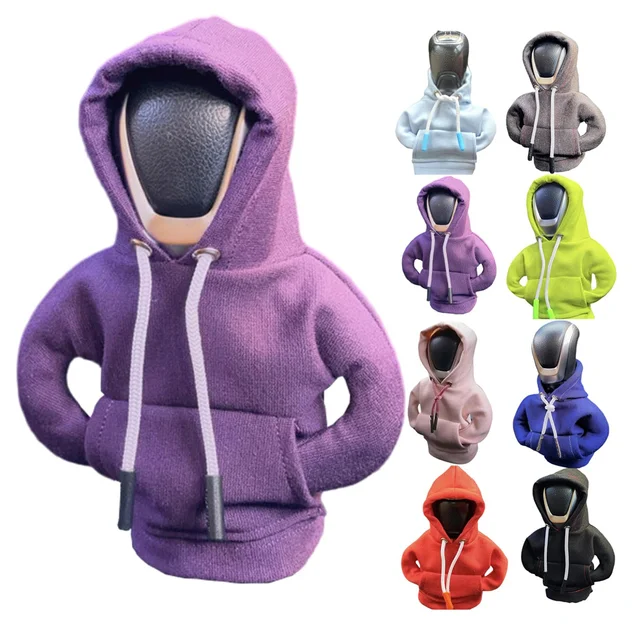 Automotive Interior Accessories Fashionable Hooded Shirt Shift Knobs Mini Hoodie Car Gear Shift Cover